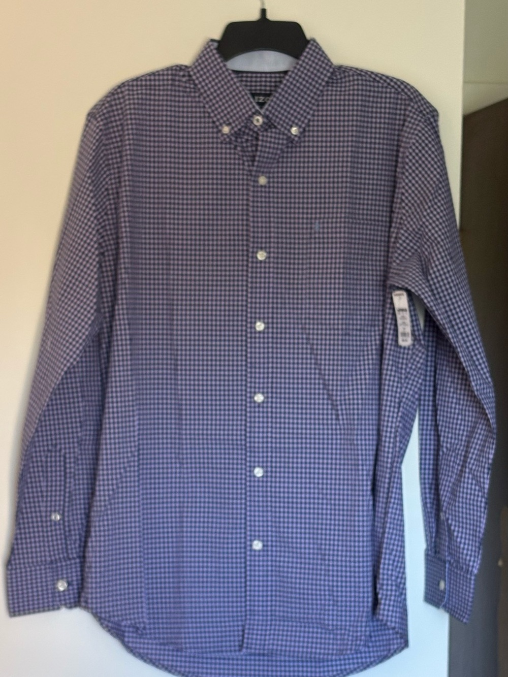 IZOD Men's Gingham Button-Down Long Sleeve Shirt — NWT Preppy Casual Classic